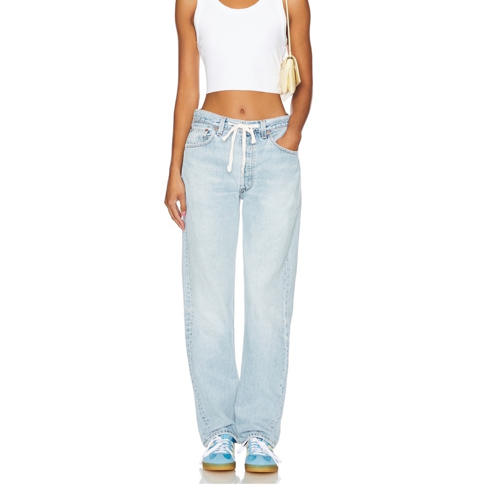 ALIGRACE Revolve Baggy Drawstring Jeans Denim